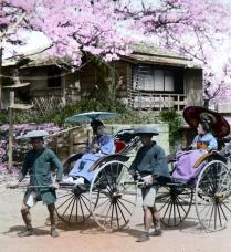 foto de jinrikisha historia de japon